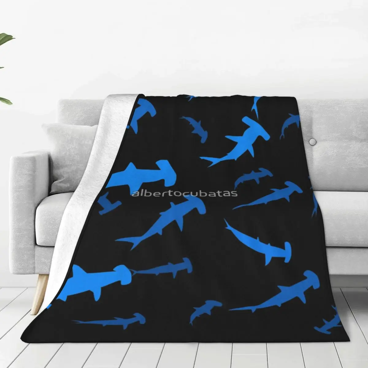 Copriletto Con Coperta Di Squalo Hammerhead Sul Letto Trapunta Morbida Coperta Da Letto Per L'Inverno