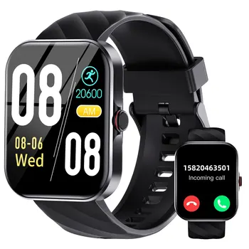 LaNikar Smart Watches 1.91”Fitness Tracker with Heart Rate Sleep Monitor Full Touch Screen Compatible with iPhone Android Phones