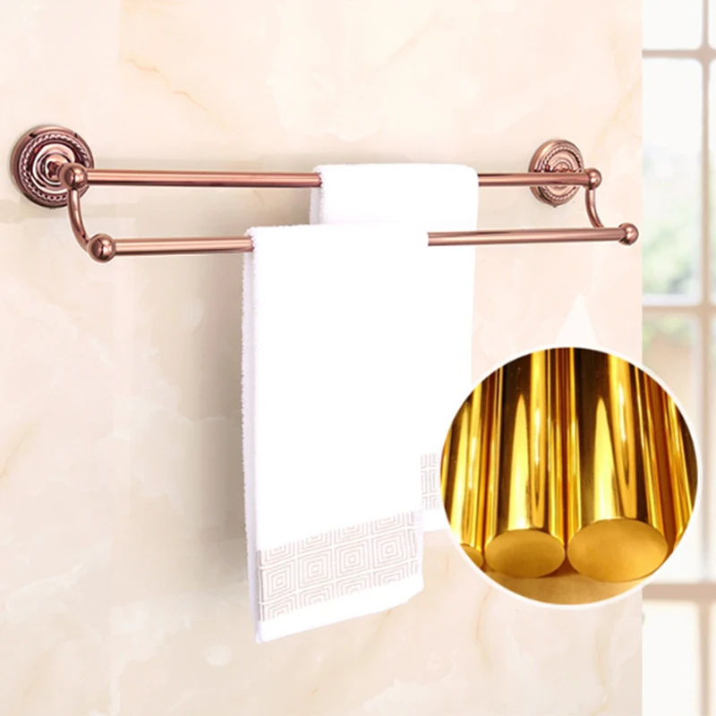 Solid Brass Bathroom Accessories Set,Robe hook,Paper Holder,Towel Bar,Towel Ring,bathroom sets, Rose Gold Luxury Bath Towel Rack bathroom accessories set