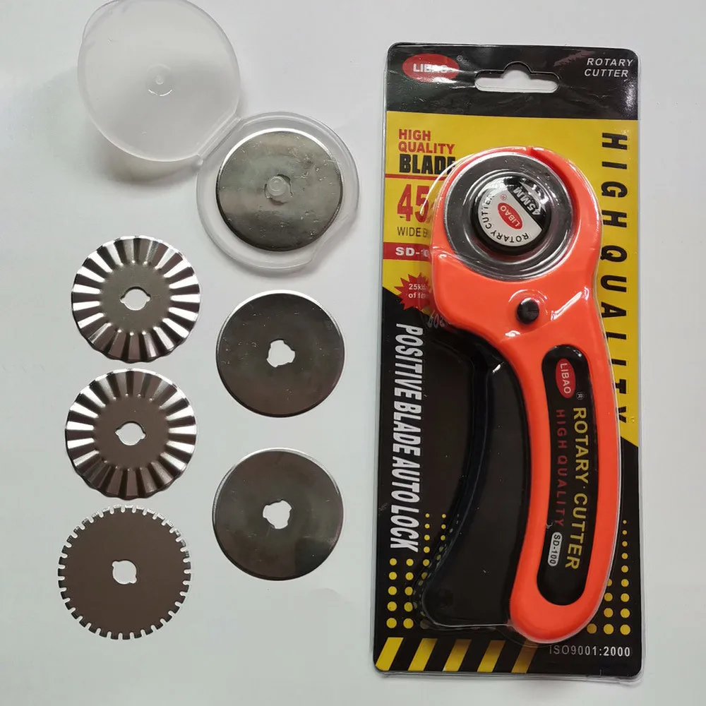 SD100 Rotary Cutter Paper Skip Cutting Patchwork Leathercraft Tool Set 45mm Punching Wavy Edge Blade Quilting Accessories