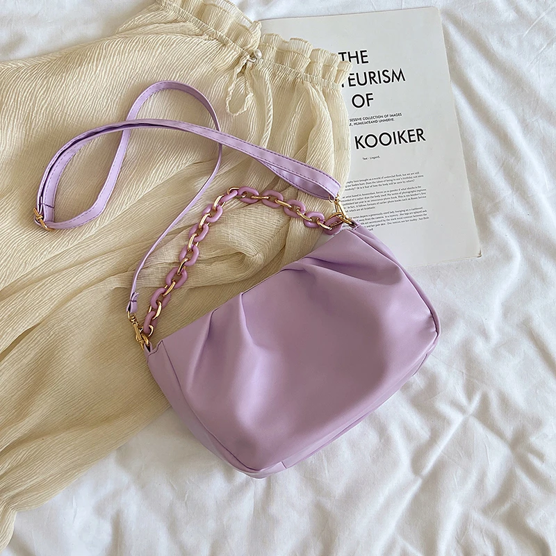 

Solid Color Pleated Tote Bag 2022 Fashion New High-quality Soft Leather Women's Designer Handbag Travel Shoulder Bags Armpit Bag