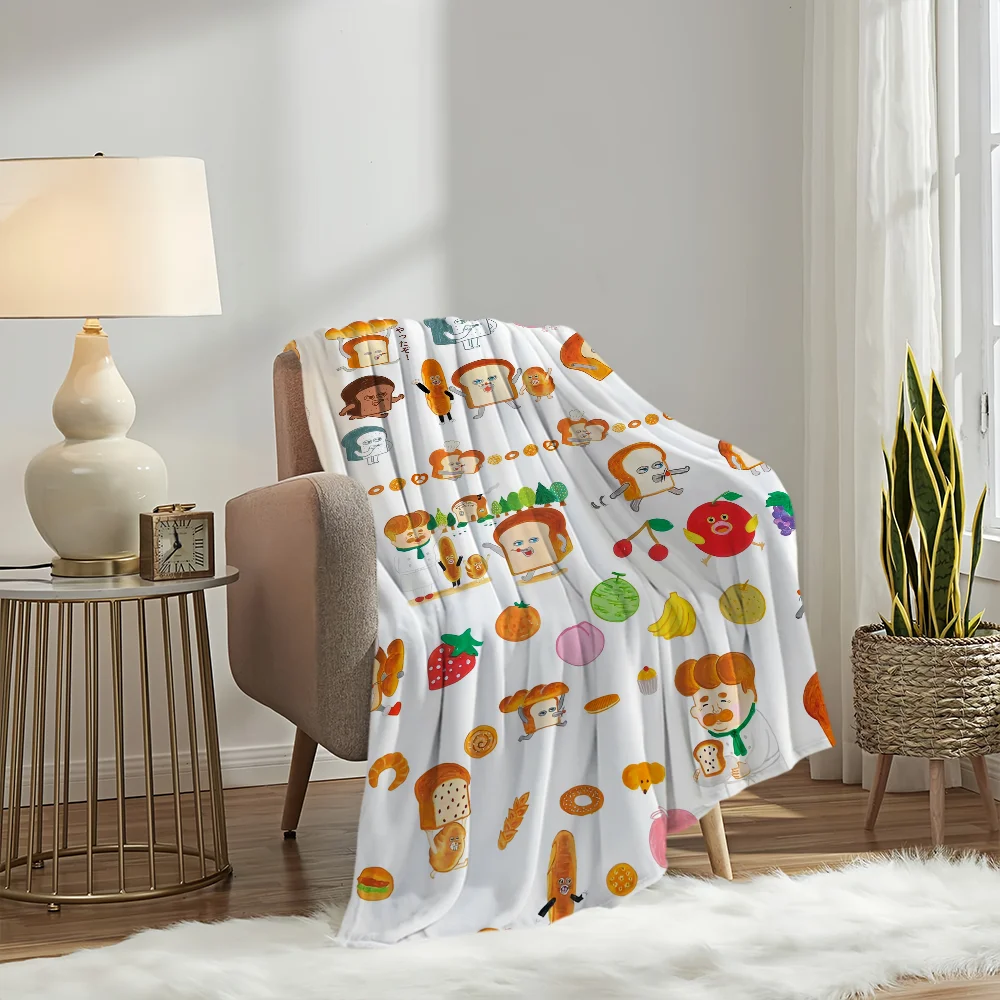 Cartoon Bread Thief Cute Blanket Plush Nap Sofa rug for Living Room Warm Office Bedroom Birthday Home Travel Kid Gifts 4