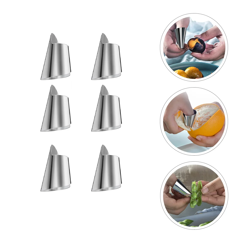 Finger Protector Cutting Thumb Guard Kitchen Sheller Stainless Steel Nail Vegetable Peeler Tools Seafood Chopping Finger 20Pcs