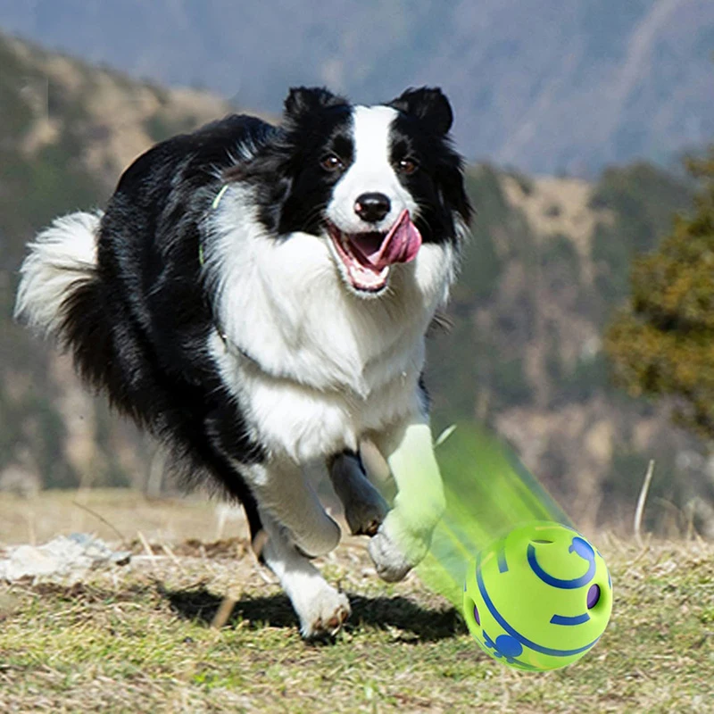 New Hot Wobble Wag Giggle Glow Ball Interactive Dog Attention Toy Fun Giggle Sounds Ball When Rolled or Shaken for Pet Dog Fun 5