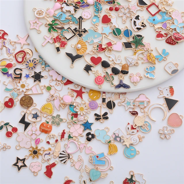 30PCS Colorful Enamel Girly Lovly Pendant Accessories for Women's Pandora  Style Charm Bracelet Personalized Jewelry Making - AliExpress