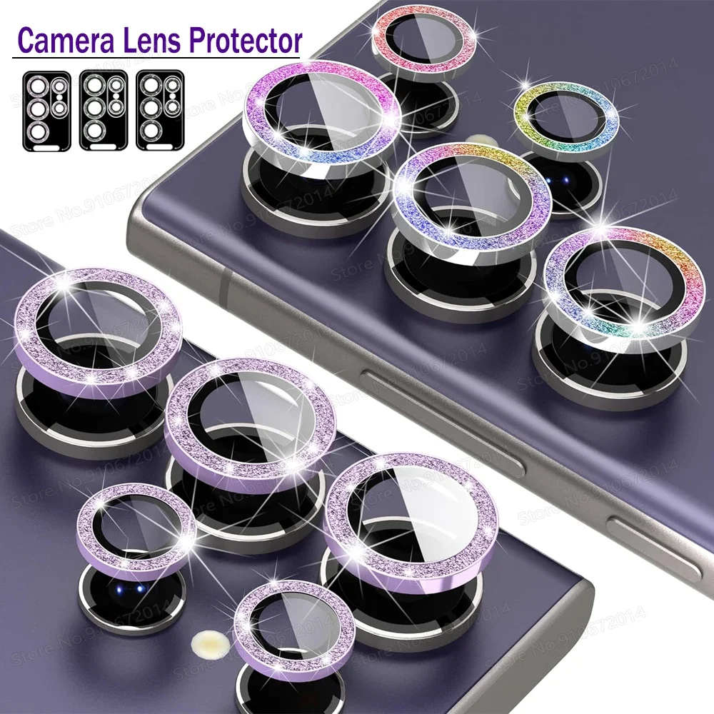 Ultra HD Glitter Diamond Metal Ring Camera Glass Lens Protector