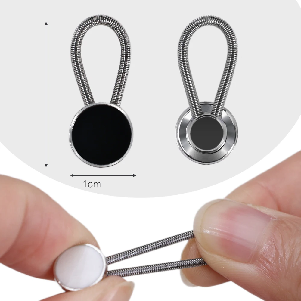 Button Covers Anime Buttons 10pcs Metal Collar Buttons Extenders Elastic Button Extender Neck Extenders for Shirt Coat Jeans Pants Waist Flexible Button