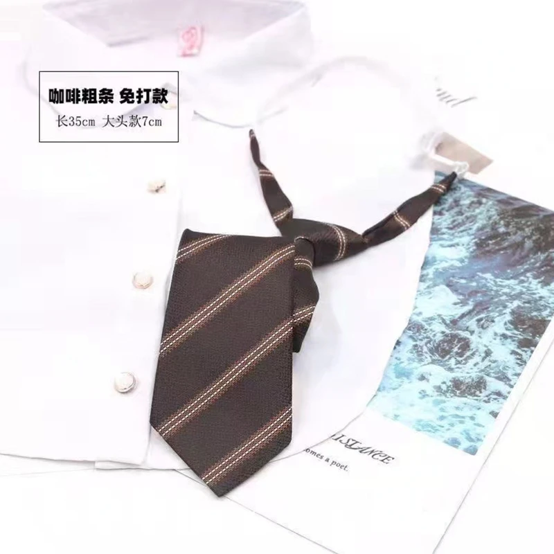 Bow Tie JK Uniform Tie Pre-tie Bow Ties Uniform Ties For Student Solid Color Basic Small Necktie Long Skinny