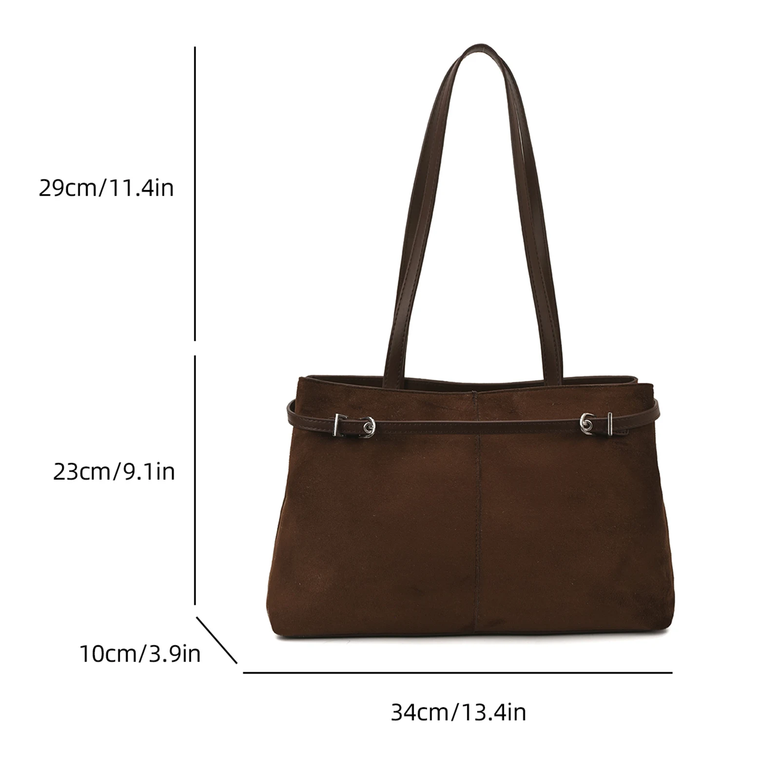 Faux Suede Tote Bag Vintage Hobo Handbag Large Capacity Shoulder Bag Underarm Bag for Women Travel Work