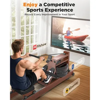 YOSUDA Water Rowing Machines for Home Use- Foldable Rower Machine 400LBS Weight Capacity with Dedicated Monitor & Bluetooth APP 3