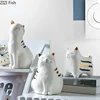 Cute Ceramic Cat Flower Vase Ceramic Handicraft Ornaments Animal Sculpture Cartoon Cat Flower Arrangement Accessories Vases 2