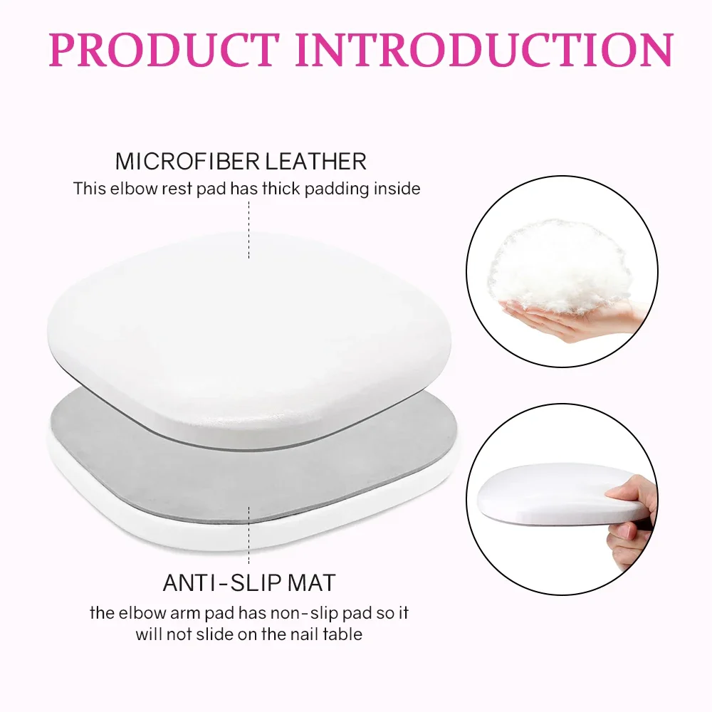 Square Microfiber Leather Nail Arm Rest Professional Non-Slip Nail Technician Arm Rest Pillow Cushion Salon Manicure Elbow Pad