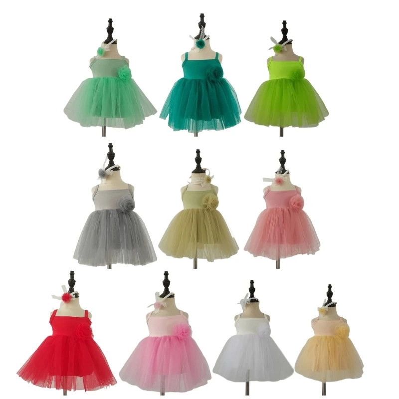 

Infant Photo Props Set Photography Outfit Princess Dresses Headband Shower Gift