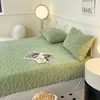1pc Thicken Warm Fitted Bed Sheet For Winter Solid Color Taffel Velvet All-Inclusive Bed Cover Queen/King Size Fundas De Colchón 3