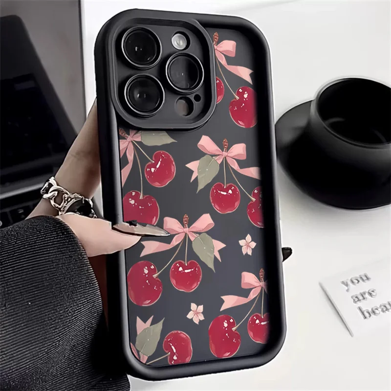 Charming Cherry Pattern Phone Case - Red & Pink Design