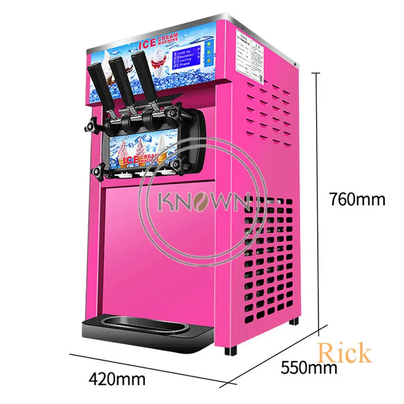 Hot Sale Three Different Color Table Top Mini Soft Ice Cream Making Vending Machine 3 Flavors Ice Cream Maker With Free Shipping