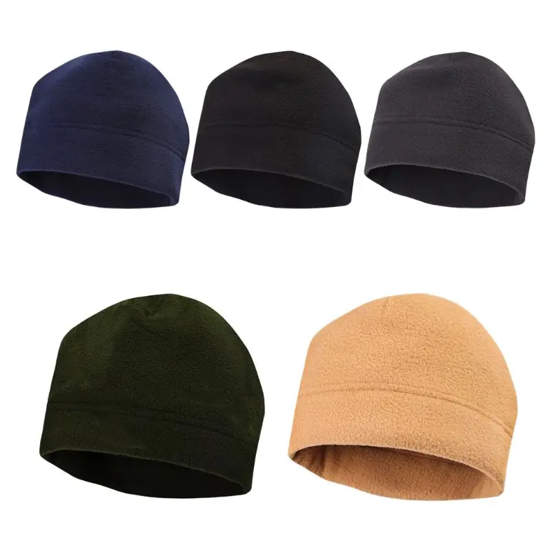 

YIYI Men Women Winter Warm Outdoor Thicken Faux Fleece Watch Cap Solid Color Stretchy