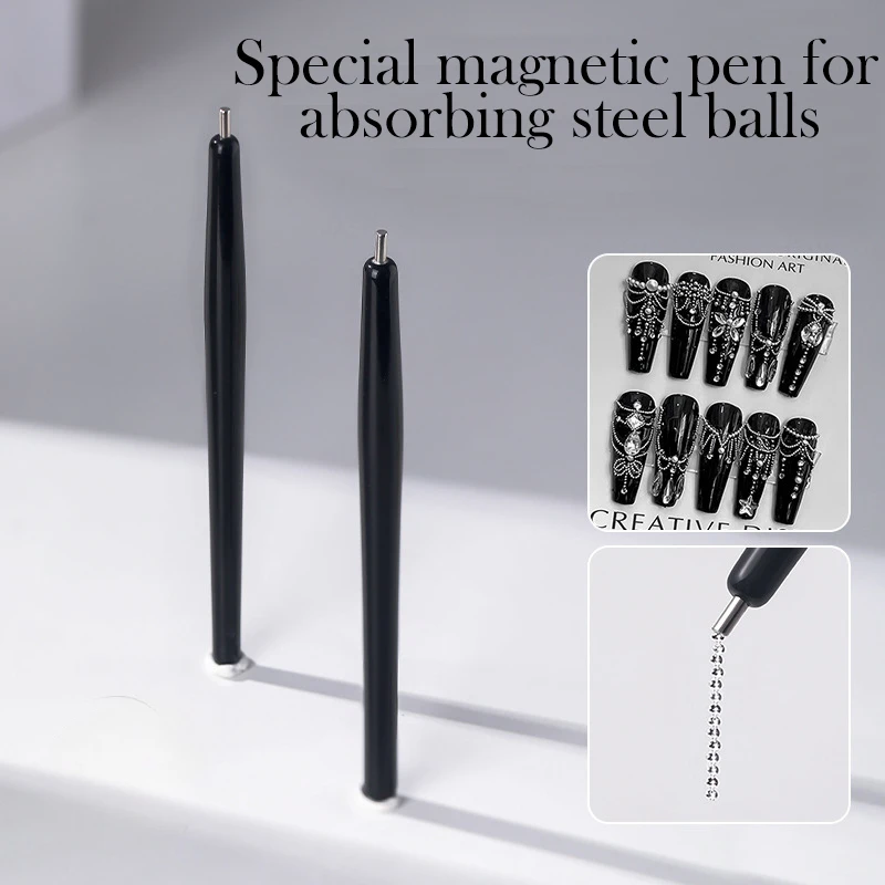 Nail Art Magnet Pen for Steel Ball New Strong Magnetic Sticky Tool for Cat Eye Gel Polish,Gemstone Style Manicure Magnetic Tools