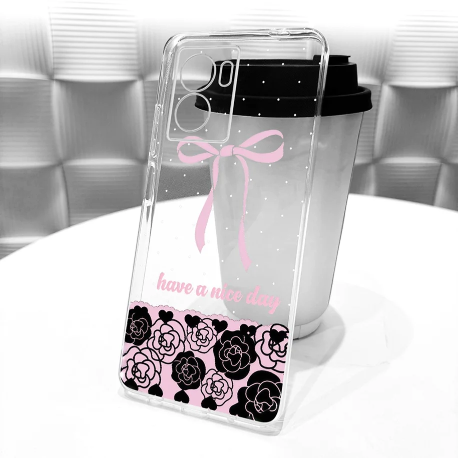Stylish Flower Butterfly Soft Clear Silicone Phone Case Cover