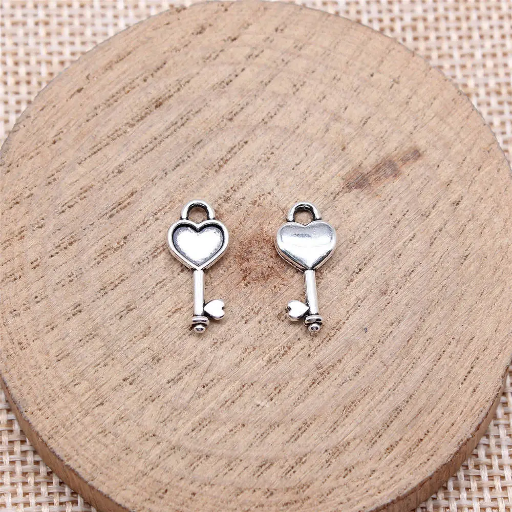 

Materials Love Key Charms Jewelry Materials 16x7mm 40pcs