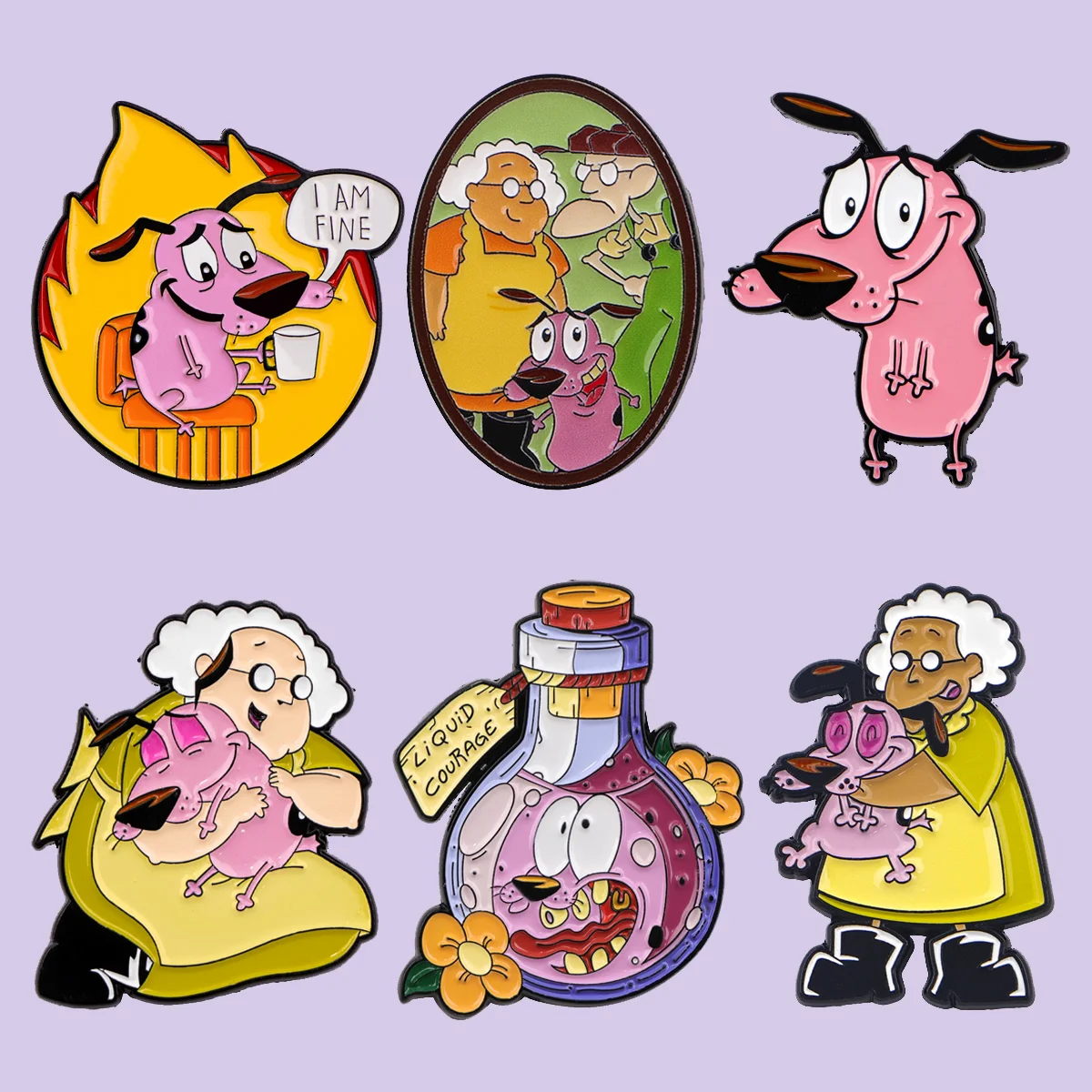 Mix 6 teile/satz Jocular Rosa Hund Emaille Pin Broschen für Anstecknadeln Abzeichen auf Rucksack Kleidung Zubehör Mode Schmuck Geschenke – Detail 4