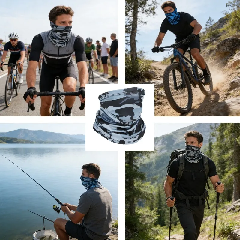 Outdoor Ice Silk Sun Protection Face Cover UV Scarf Sports Bandana Neck Gaiter Full Face Mask