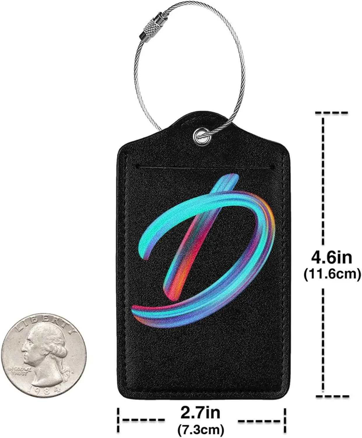 여행 가방용 이니셜 수하물 태그, 다채로운 글자 디자인, 크루즈 이름표, 독특한 수하물 식별표, 완전한 프라이버시 커버 포함