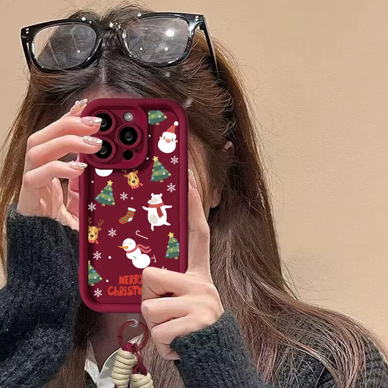 Festive Red Chain Christmas Phone Case Cover