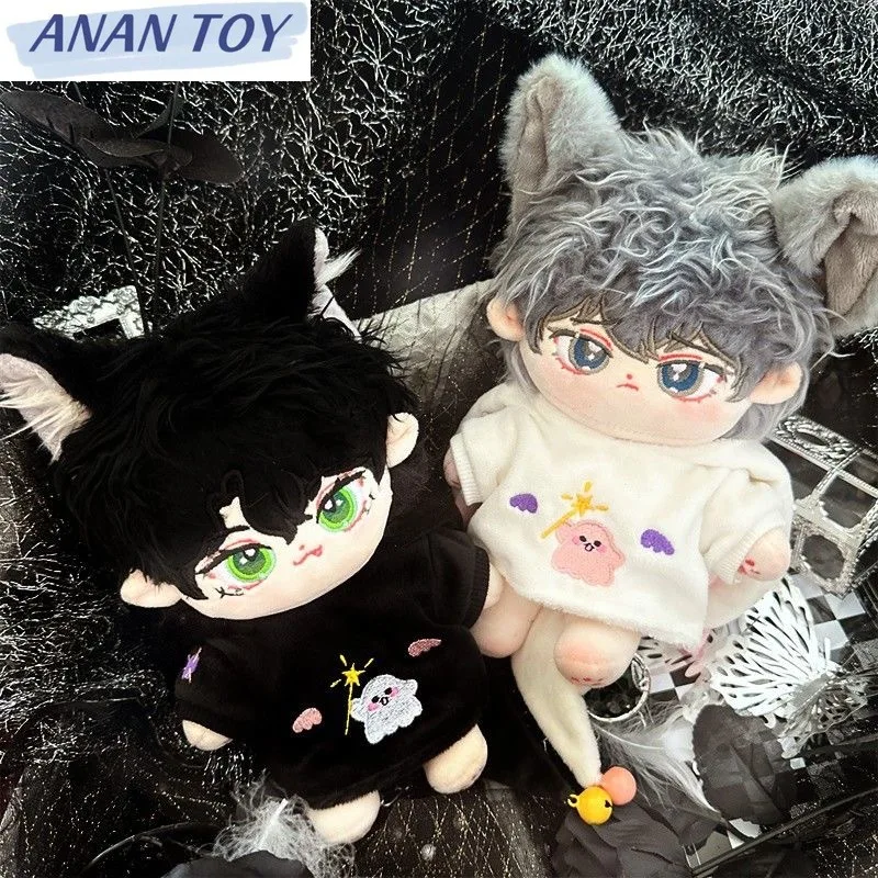 

20cm Doll Clothes SKZ Outfit Black and White Match Outfit Kpop Idol Hoodies Suit Toys Accessories Free Shipping Items