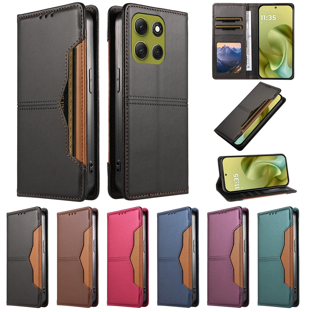 Magnetic Leather Wallet Case with Card Slot