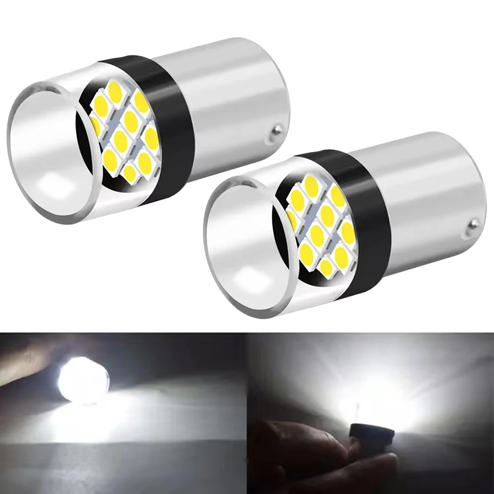 

2pcs 12V Universal Automotive BA15S 1156 Turn Signal Reverse Light Bulb White Kit Fittings Silver Aluminum Fittings Easy To Use