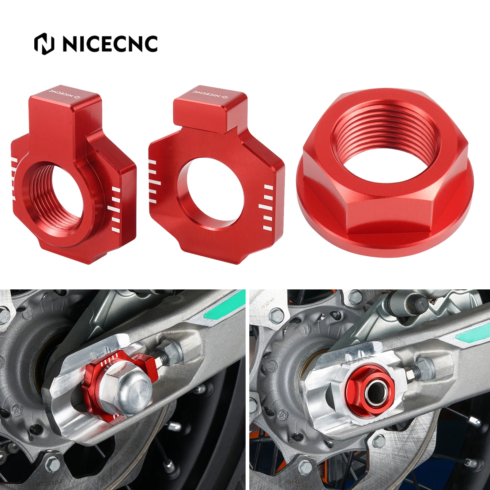 Für Beta RR 300 2013-2022 Xtrainer 300 2015-2022 RR125 RR250RR 350RR 390 430 480 498 Hinterrad Achsmutter Schraube Kettenspanner