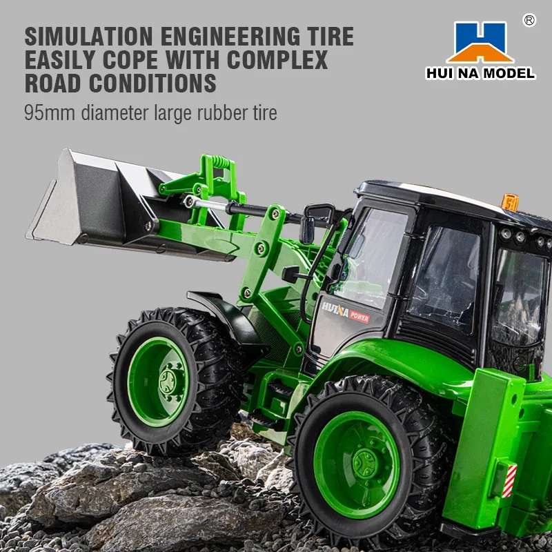 1/14 HUINA 1579 Remote Control Truck Excavator 9CH Loader Two-way Forklift Sound Light Simulation Engineering Car Model Kids Toy 3