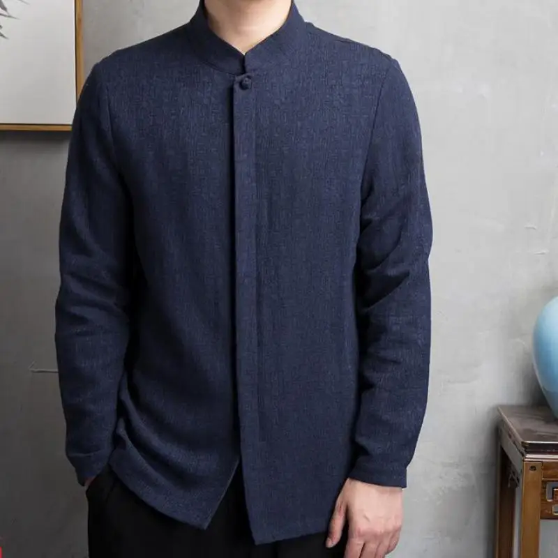 Men Cotton Shirt Top Jacket Cardigans Coat Kimono Ethnic Chinese Kung Fu Vintage Men Cotton Shirt Top Jacket Cardigans Coat Kimono Ethnic Chinese Kung Fu Vintage
