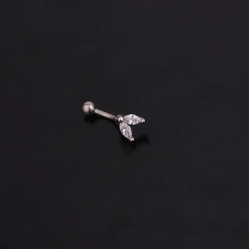 1PC 16G New Flower Stainless Steel IBall Eyebrow Piercing Curved Barbell Lip Ring Snug Daith Helix Rook Earring piercing jewelry body piercing jewelry body jewelry ear piercing jewelry body piercing earrings metal jewelry
