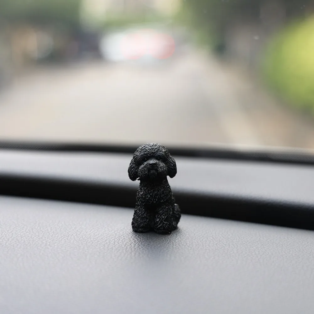 Adorable Poodle Puppy Miniature Figurine Ornament - Kawaii Desktop Decoration