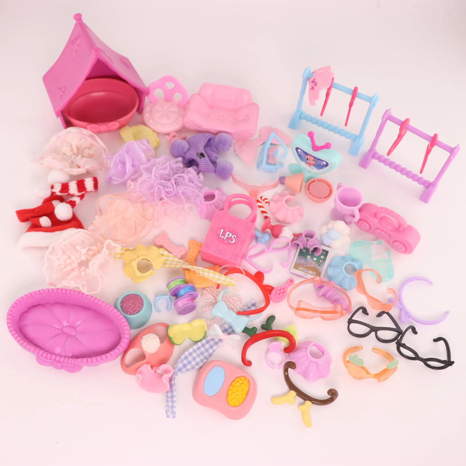 Minilpsshop Tierbedarfs-Shop Zufallspackung 35-teiliges Zubehör-Set mit seltenen Hüten, Halsbändern, Schals, Stühlen, Flügeln und Brillen – Detail 5