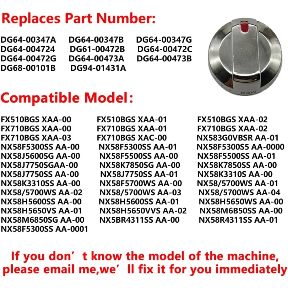 DG64-00473A Top Burner Oven Control Rotary Gas Stove Knob Replacement Kit NX58F5700WS NX58H5600SS NX58H5650WS NX58J7750SS