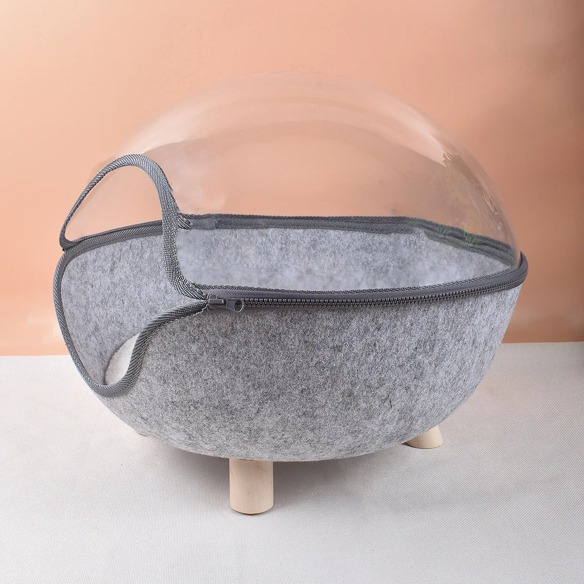 

Removable Cat Litter Flying Saucer Space Transparent Cabin Cat Bed Felt Pet Litter Four-season Universal Dog Kennel Cat Litter