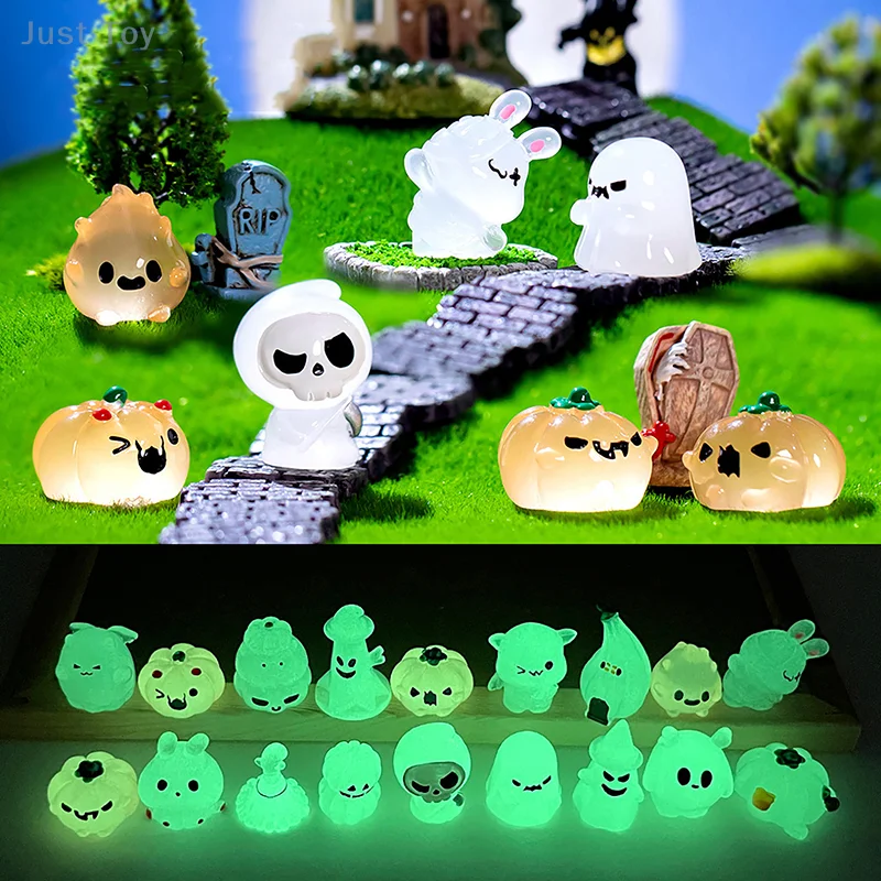 

DIY Resin Accessories Luminous Mini Halloween Creative Cute Ghost Demon Pumpkin Decoration Toys Desktop Small Ornaments