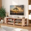 Wood TV Stand for TVs up to 65 Inch Flat Screen, Modern Entertainment Center with 8 Open Shelves, Farmhouse TV Storage Cabinet 3