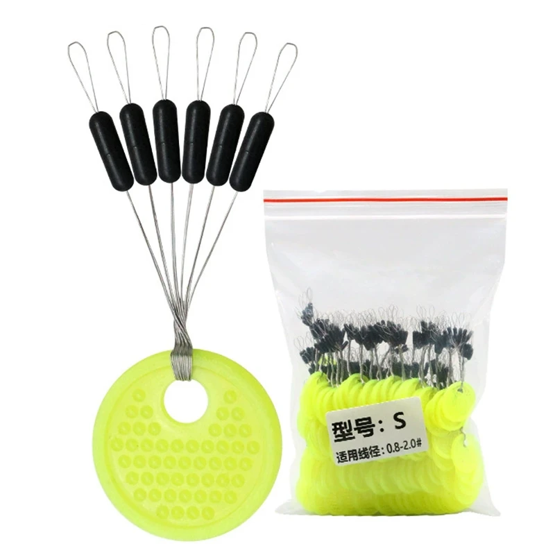 60pcs/10Group Carp Fishing Rubber Space Beans Carp Fly Fishing Float Silicon Oval Stopper Fishing Float Fishing Bobber