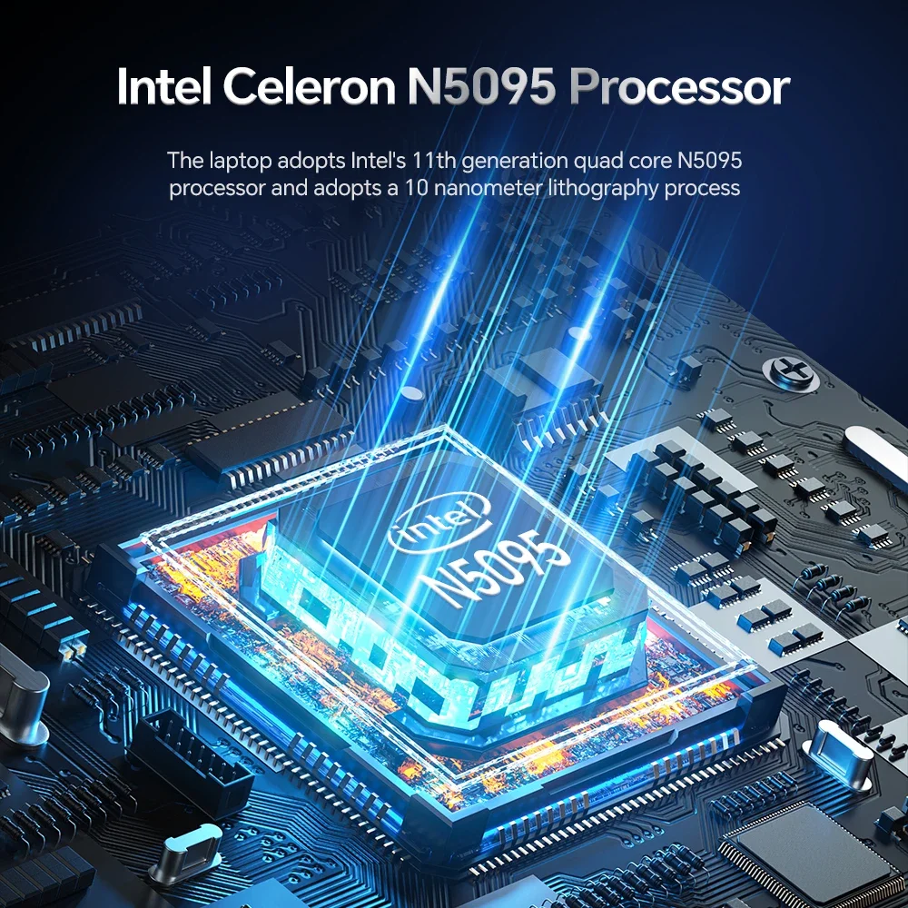 15.6 인치 Intel Celeron N5095 여성용 Ultraslim 노트북 16GB RAM 256GB 512GB SSD Win11 One Key 지문 잠금 해제 휴대용 노트북