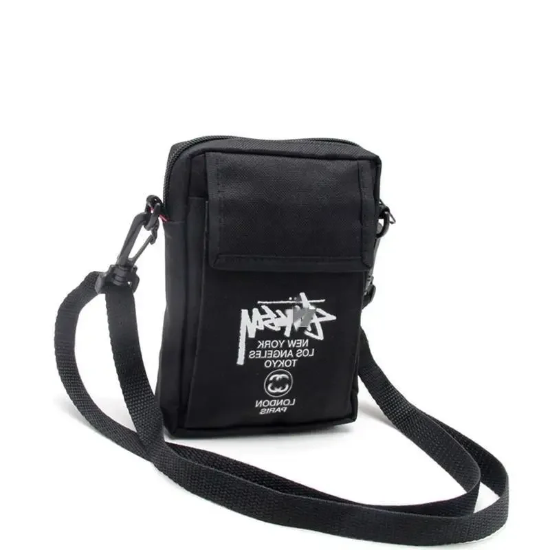 Hip Hop Canvas Crossbody Bag Ins Style Men's Women's Single Shoulder Bag Small Size Waist For Dancing 4