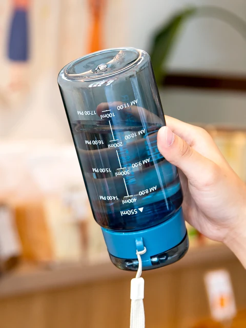 550ml/18.6oz Transparent Water Bottle Water Cup For Men Women Students With Filter And Anti-fall With Scale Sports Portable Bott 4