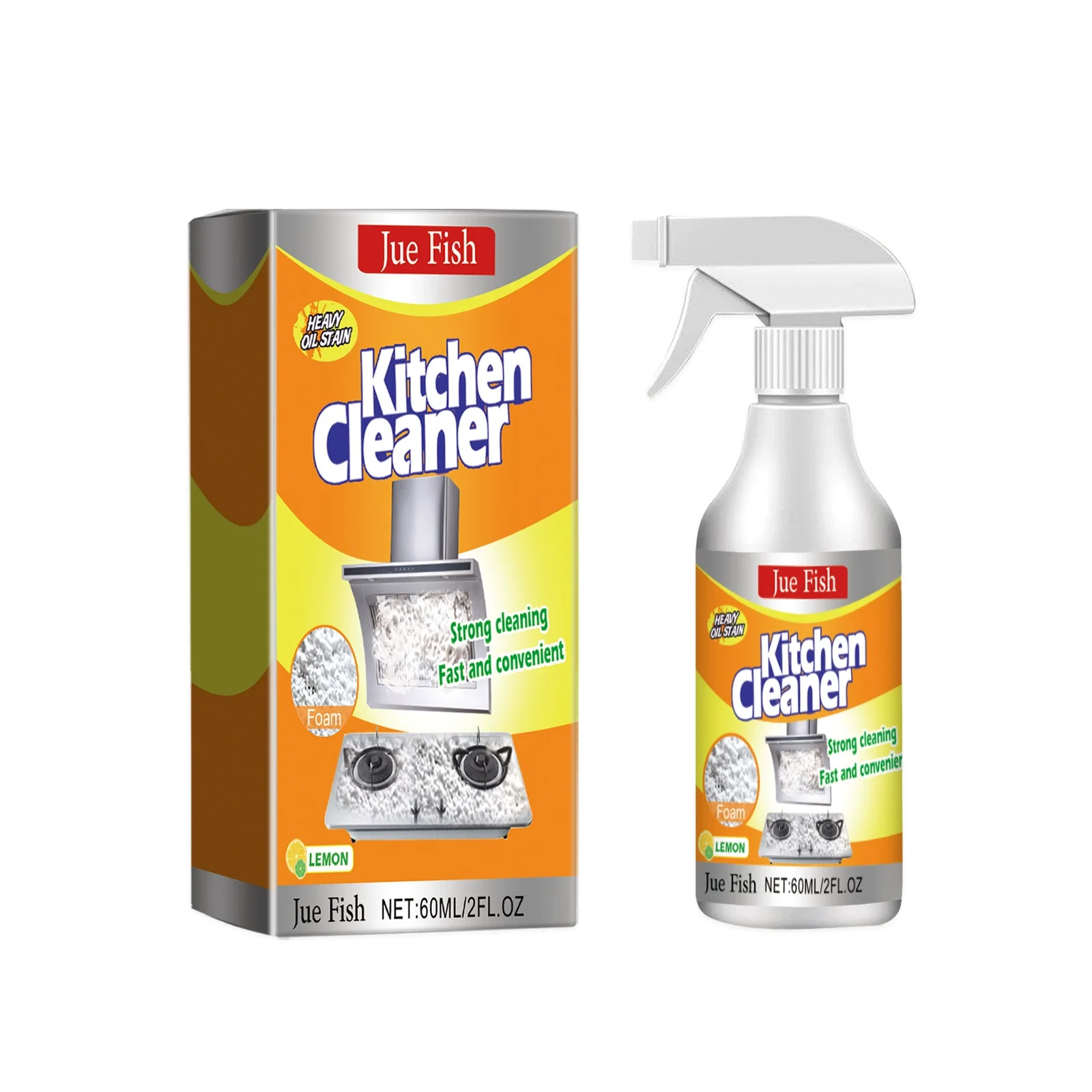 Jue Fish kitchen foam cleaner household kitchen range hood heavy oil stain foam cleaner oil stain