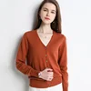 Women Cardigans V-neck Long Sleeve Knitted Outerwear Solid Thin Spring Autumn Sweaters Knitwears Korean Fashion Red Cardigans 2