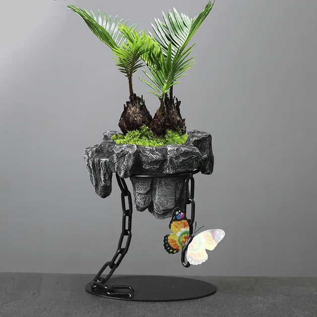 Vas Függő Dekorációk Vasláncok Felfüggesztett Lakberendezés Nappali Dekoráció Spárga Zamatos Mohás Golyók Tájmedence - Image 3