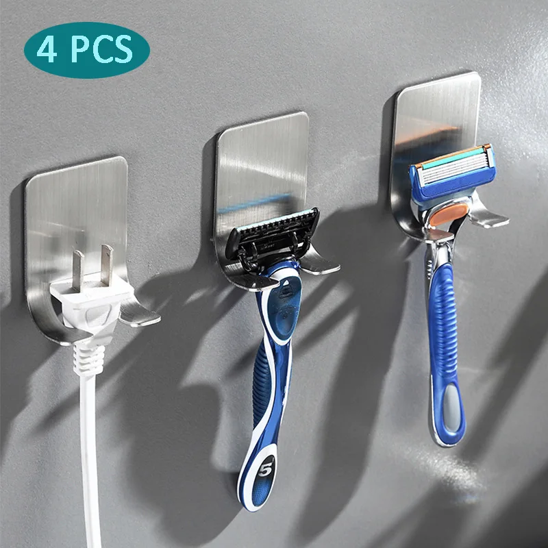 Stainless Steel Razor Holder Shaver Storage Hook Wall Men Shaving