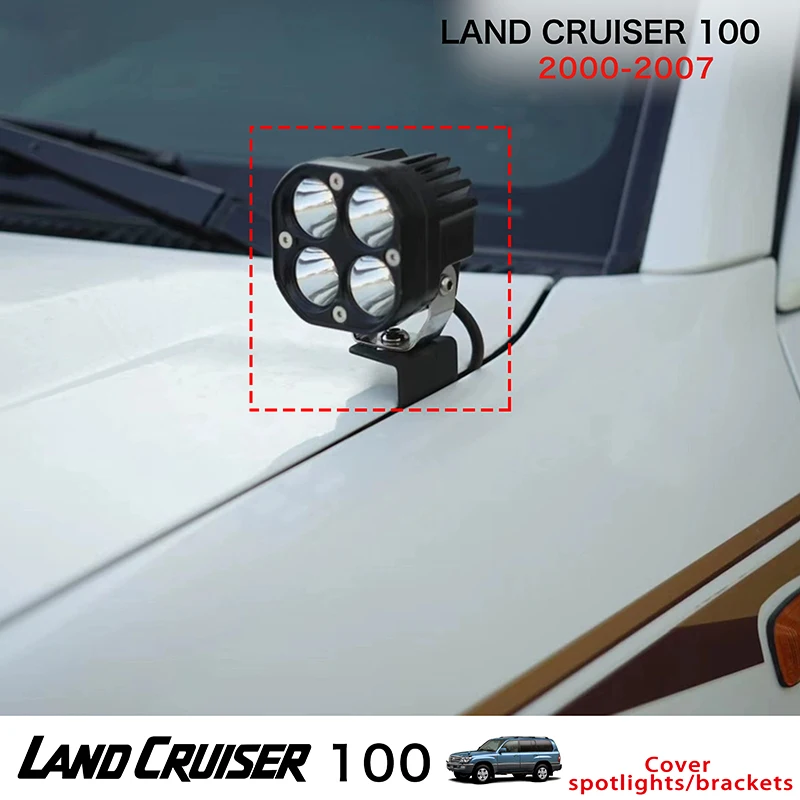 لتويوتا لاند كروزر LC100 بونيه الأضواء تصاعد قاعدة هود اكسسوارات الديكور LC100 النهار تشغيل دعامة إضاءة